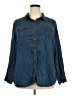Cato 100% Tencel Blue Long Sleeve Button-Down Shirt Size 22 - photo 1