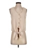 Gilli 100% Polyester Tan Sleeveless Blouse Size S - photo 1