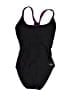 Speedo Solid Black One Piece Swimsuit Size 10 - photo 1