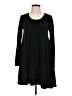 Buttons Solid Black Casual Dress Size S - photo 1