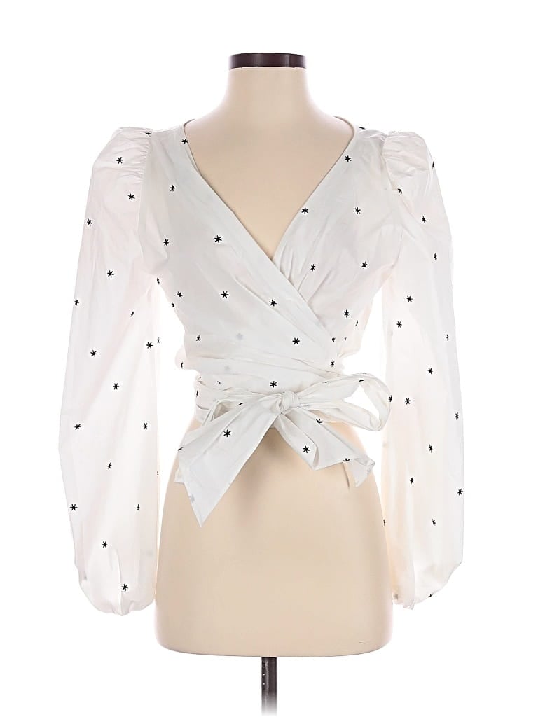 Pre-owned Weekend Max Mara 3/4 Sleeve Blouse In White