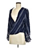 Into 100% Rayon Blue Long Sleeve Blouse Size 8 - photo 2