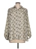 Max Studio 100% Polyester Argyle Silver 3/4 Sleeve Blouse Size L - photo 1