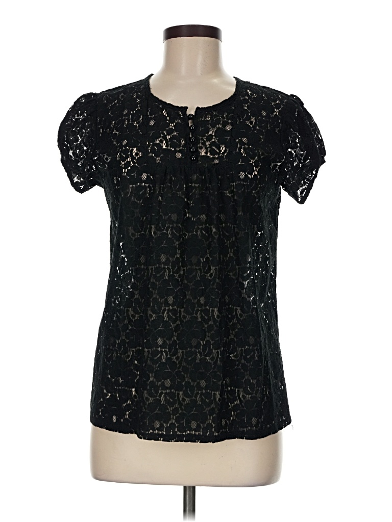 Pre-owned The Limited Short Sleeve Blouse In Black