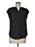 Fun2Fun 100% Polyester Polka Dots Black Short Sleeve Blouse Size M - photo 1