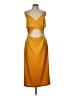 Shein 100% Polyester Color Block Yellow Cocktail Dress Size 12 - photo 1