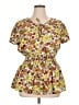 New Glory 100% Polyester Yellow Short Sleeve Blouse Size 1X - photo 1