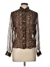 Breckenridge Animal Print Brown Long Sleeve Blouse Size 11 - photo 1