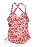 Perry Ellis Print Red Swimsuit Top Size M - photo 1