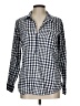 Splendid Checkered-gingham Blue Long Sleeve Button-Down Shirt Size L - photo 1