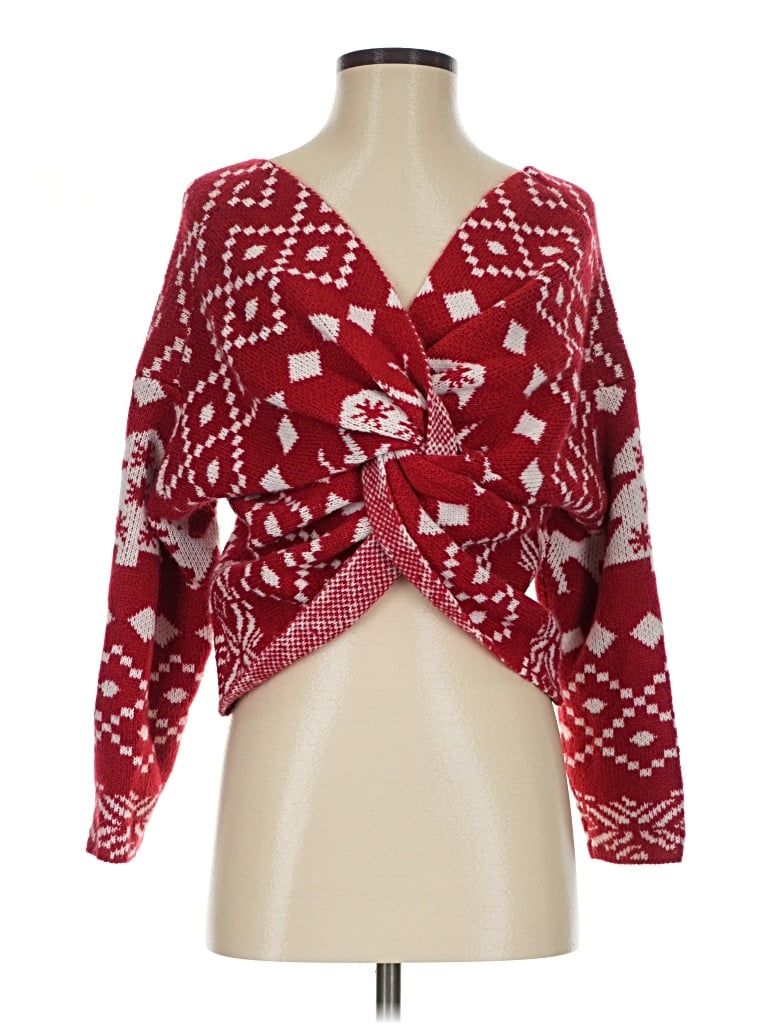 Pre-owned Shein Cardigan Sweater In Red