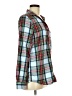 Lands' End 100% Cotton Plaid Teal Blue Long Sleeve Button-Down Shirt Size 6 (tall) - photo 4