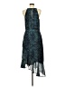 Q&A 100% Polyester Paisley Blue Cocktail Dress Size M - photo 2