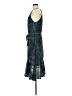 Q&A 100% Polyester Paisley Blue Cocktail Dress Size M - photo 5