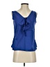 Moncollet 100% Cotton Blue Sleeveless Blouse Size 2 - photo 1