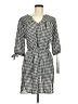Wrapper 100% Cotton Checkered-gingham Gray Casual Dress Size M - photo 1