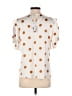 Worthington 100% Polyester Polka Dots White Ivory Short Sleeve Blouse Size S - photo 2