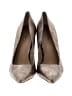 Saks Fifth Avenue Metallic Silver Tan Heels Size 10 - photo 2