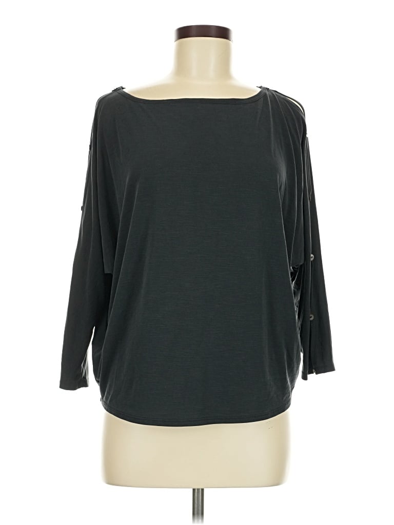 Pre-owned Cupio 3/4 Sleeve Top Black Boatneck Tops