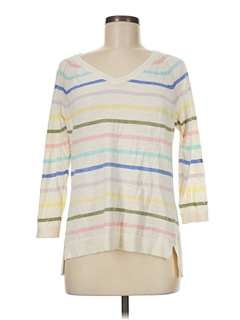 Pre-owned Talbots 3/4 Sleeve T-shirt In Ivory