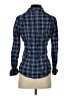 Express Plaid Blue Long Sleeve Button-Down Shirt Size XS - photo 2