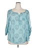 Torrid 100% Polyester Teal 3/4 Sleeve Blouse Size 2X Plus (2) - photo 1