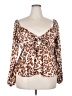 Socialite 100% Polyester Brown Long Sleeve Blouse Size XXL - photo 1