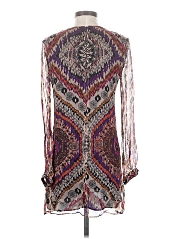 Lavender Brown Long Sleeve Silk Top (view 2)