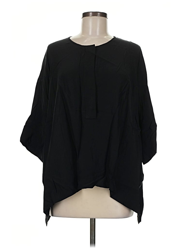 Pre-owned Lafayette 148 3/4 Sleeve Blouse In Black