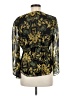 Bebe 100% Polyester Damask Black Gold Long Sleeve Blouse Size M - photo 2