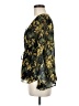 Bebe 100% Polyester Damask Black Gold Long Sleeve Blouse Size M - photo 5
