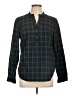 Talbots 100% Cotton Argyle Green Long Sleeve Blouse Size L - photo 1
