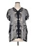 CAbi 100% Polyester Gray Short Sleeve Blouse Size M - photo 1