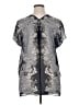 CAbi 100% Polyester Gray Short Sleeve Blouse Size M - photo 2