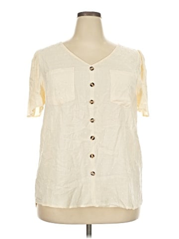 Flower & Feather Short Sleeve Blouse (view 1)
