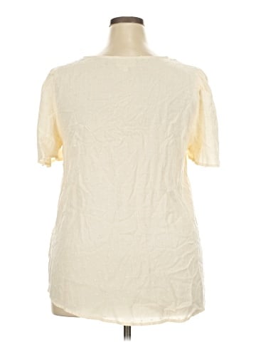 Flower & Feather Short Sleeve Blouse (view 2)
