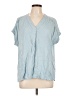Nine West 100% Viscose Blue Short Sleeve Blouse Size L - photo 1