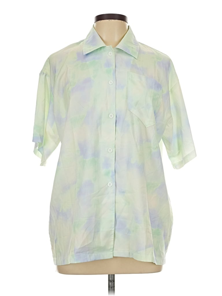 Pre-owned Dazy Short Sleeve Blouse In Green