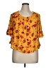 Vanilla Star 100% Rayon Yellow Short Sleeve Blouse Size XL - photo 1