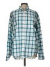 Old Navy 100% Cotton Checkered-gingham Teal Long Sleeve Button-Down Shirt Size L - photo 1