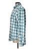 Old Navy 100% Cotton Checkered-gingham Teal Long Sleeve Button-Down Shirt Size L - photo 5