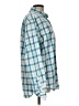 Old Navy 100% Cotton Checkered-gingham Teal Long Sleeve Button-Down Shirt Size L - photo 4