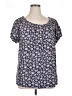 Chaps Blue Short Sleeve Blouse Size 1X - photo 1