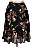 Anthony Richards 100% Rayon Floral Black Casual Skirt Size 16 (petite) - photo 2