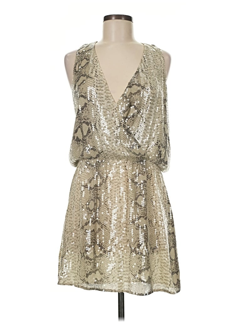 Pre-owned Parker Cocktail Dress In Silver