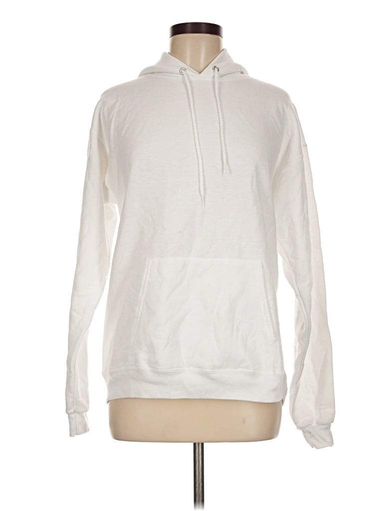 Pre-owned Hanes Pullover Hoodie In White