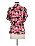 Halston Floral Pink Short Sleeve Blouse Size M - photo 2