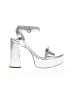 Larroudé Metallic Silver Sandals Size 9 - photo 1