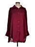 Cato Burgundy 3/4 Sleeve Button-Down Shirt Size S - photo 1