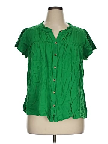 Rose + Olive Short Sleeve Blouse (view 1)